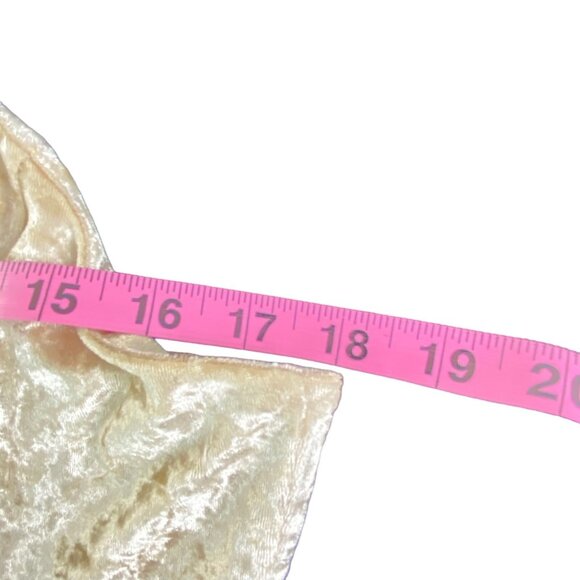NWT R VIVIMOS Women Velvet V Neck Mini Dress Sz XL Cream Straps Sexy Party 60-12 - Picture 10 of 16